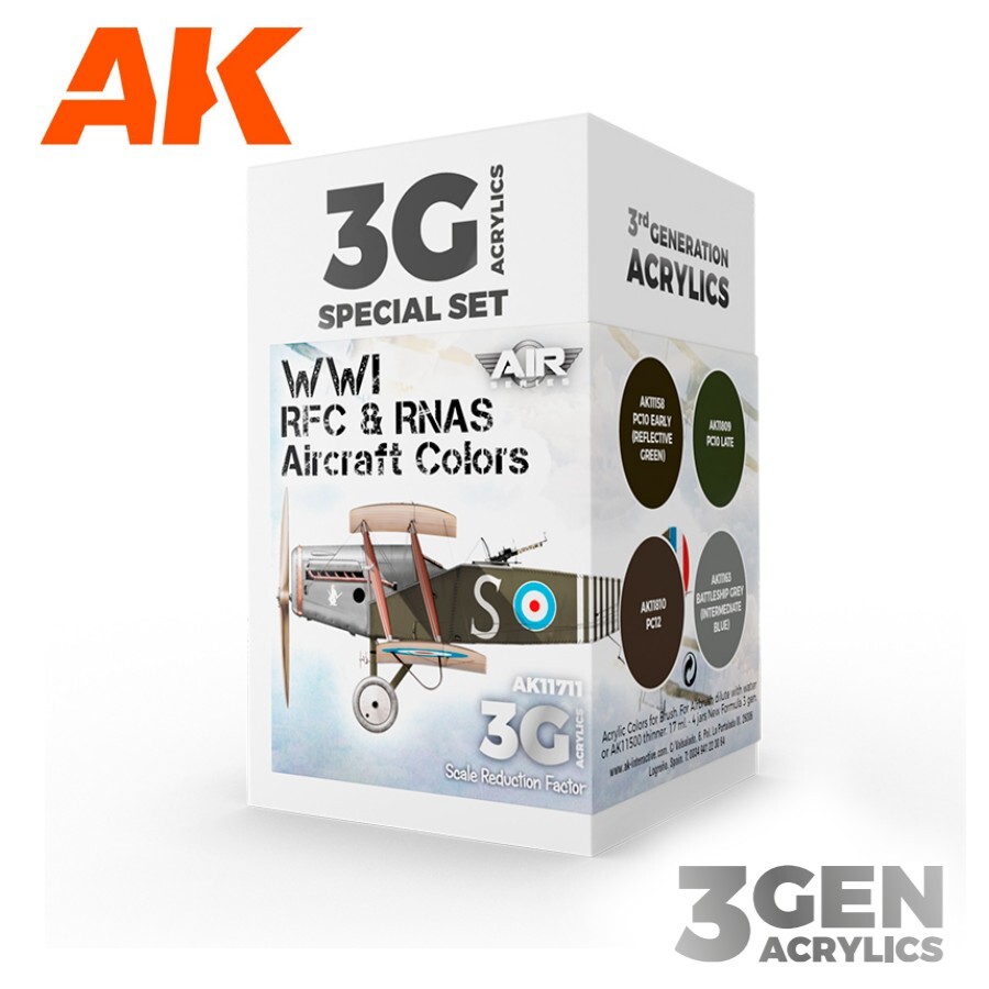 AK Interactive: WWI RFC & RNAS. British Aircraft Colors - Paint Set - AK11711