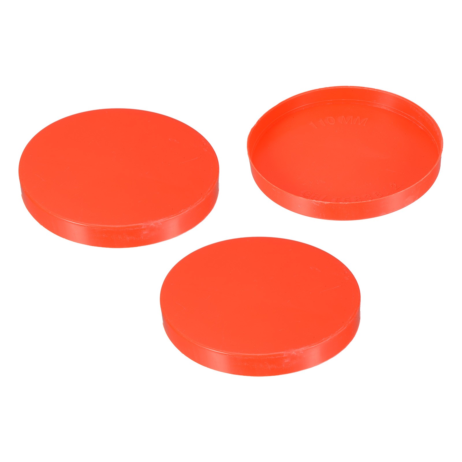 110mm ID Pipe End Caps, 3 Pack Round Tubing Insert Pipe Cover, Red