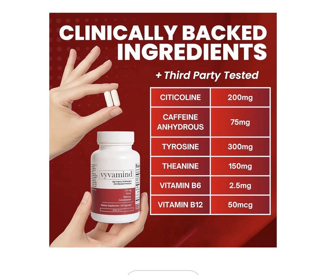 Vyvamind High Potency Focus & Energy Supplement SEALED 60 Caps