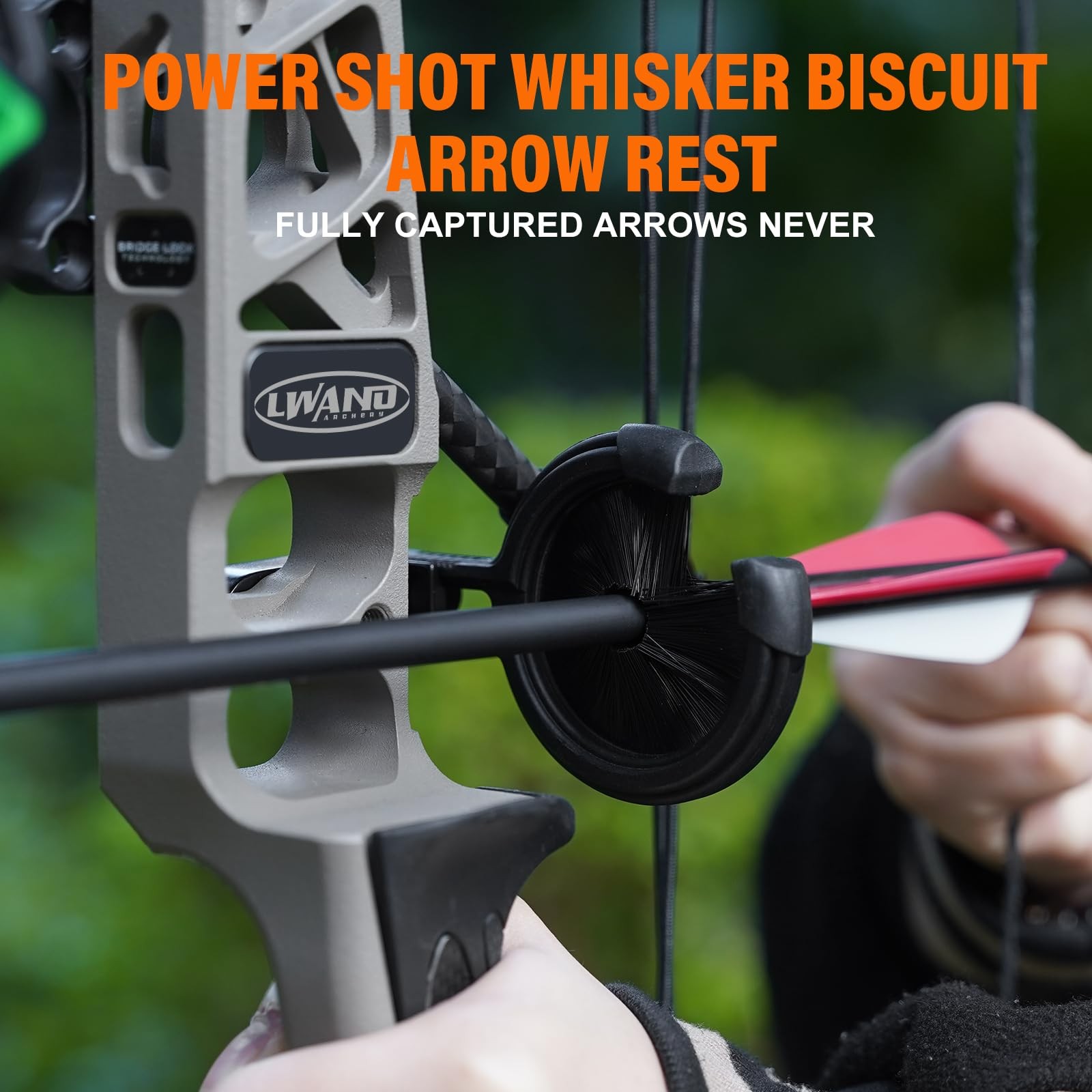 LWANO Whisker Biscuit Brush Arrow Rest Large Black