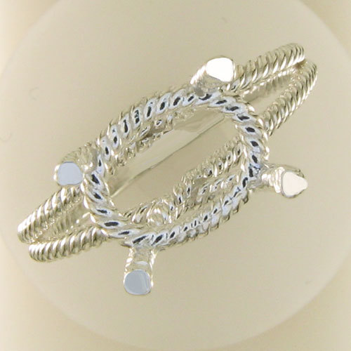 PRE-NOTCHED DESIGNER 10X8 OVAL SOLITAIRE RING .925 STERLING SILVER CR5589SS