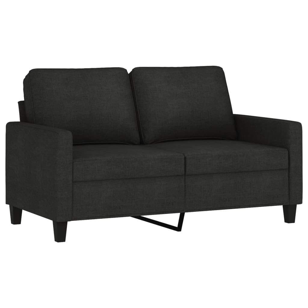 Bowery Hill Contemporary Metal Sofa Set in Black Fabric Polyester