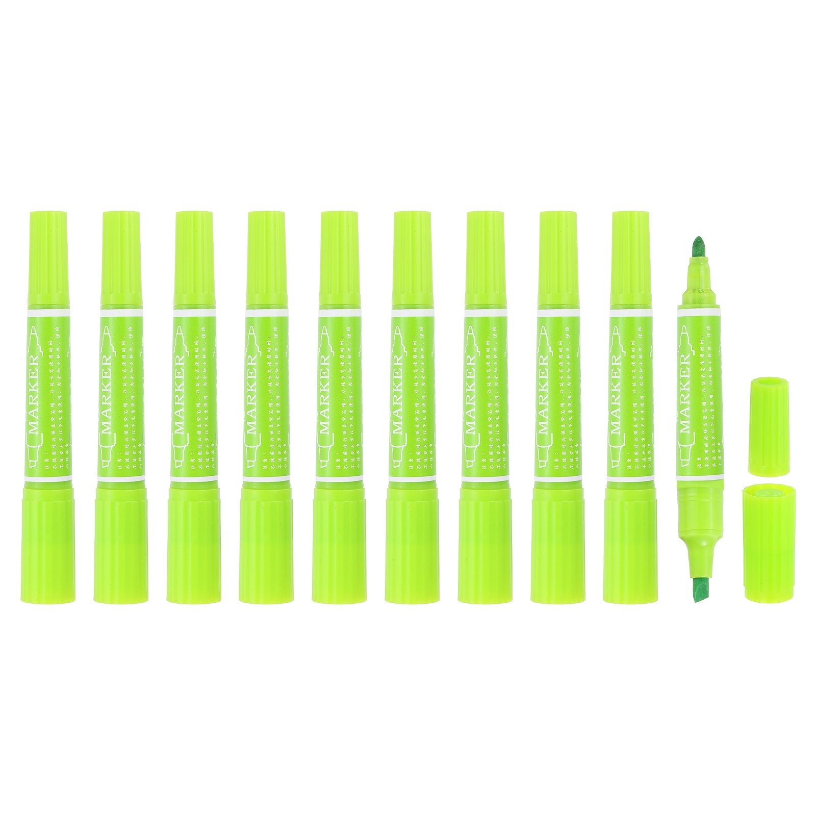 10 Pcs Art Marker Pen Double-Ended Colored Pen Dual Sketch Marker, Green