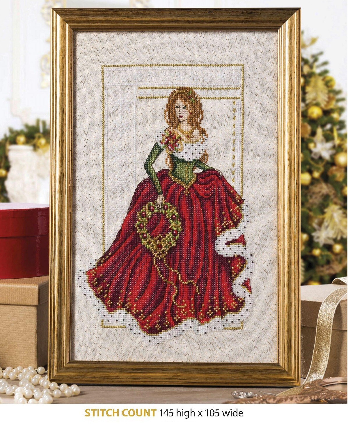 CHRISTMAS LADY  CROSS STITCH PATTERN  ONLY   ALS - QP