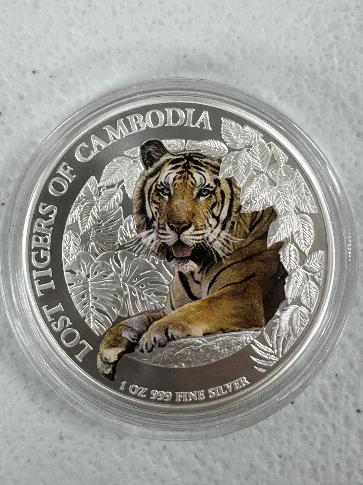 2023 Lost Tigers of Cambodia Colorized 1oz .999 Fine Silver Coin BU Uncirculated
