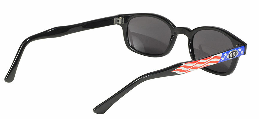KD's Original 1 Pair Flag Frame Smoke Lens Old School Biker Sunglasses 20050