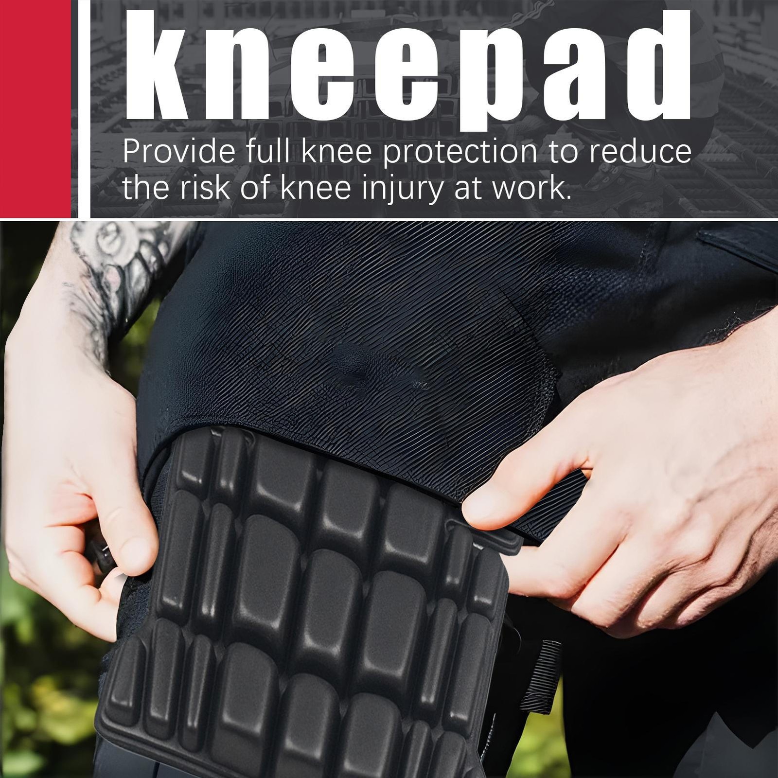 Construction Knee Pads 1 Pair No Strap Cargo Knee Pad Heavy Duty Kneepad