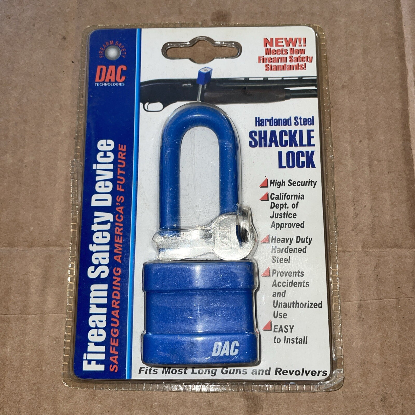 NEW DAC Tech Hardened Steel Shackle Lock 2 Keys Firearm Safety - Fits Most!