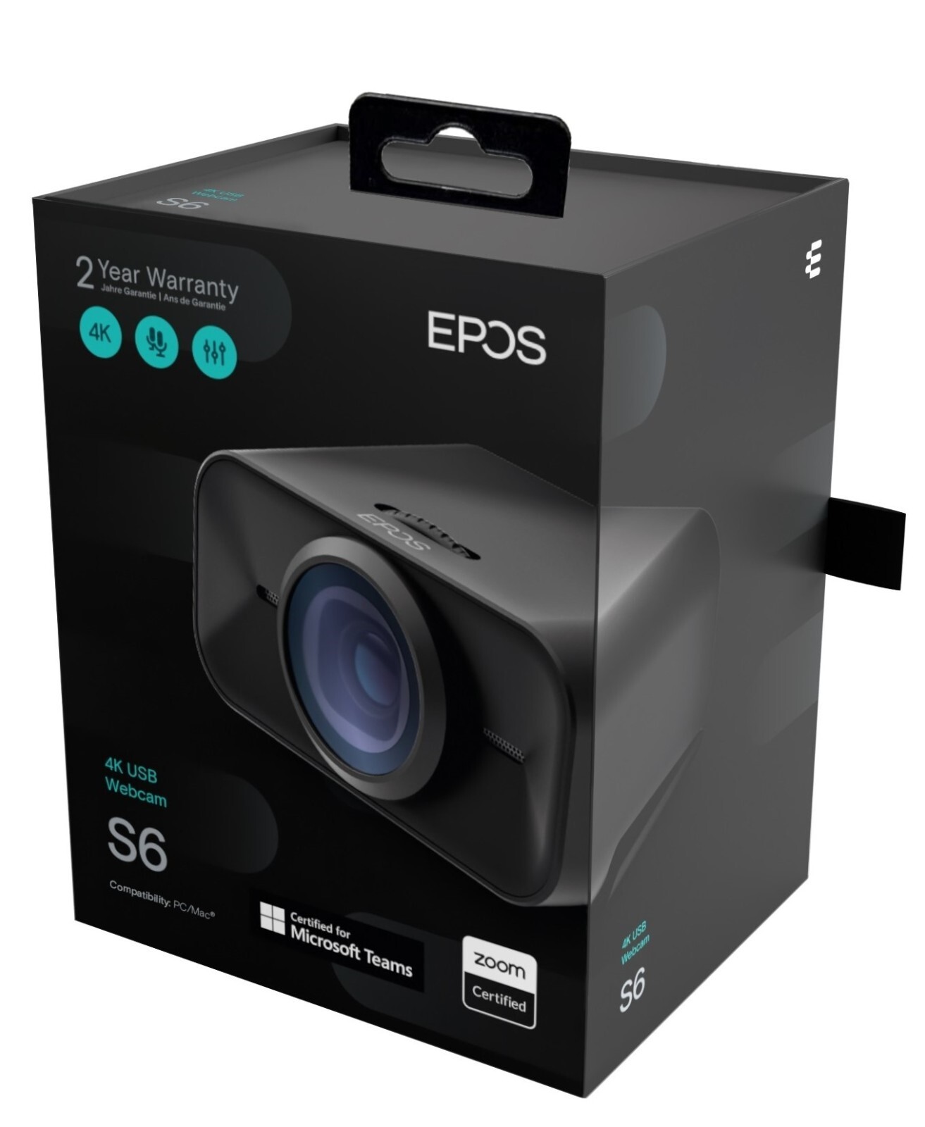 EPOS S6 Webcam 4K Dual Noise Cancellation Mics Light-Adaptive Recording NEW