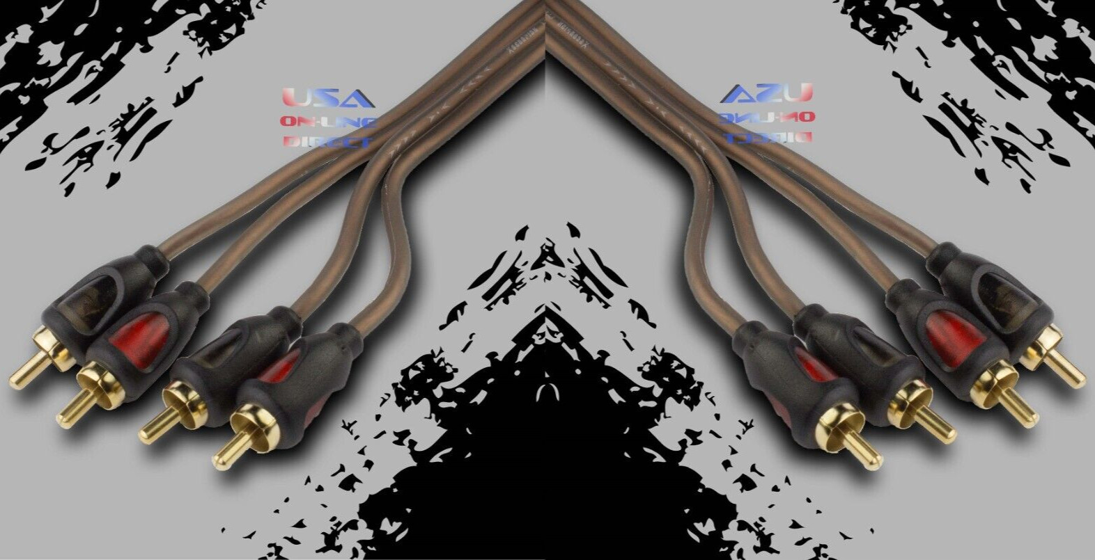 2 PCS 6FT CAR AUDIO RCA INTERCONNECT COPPER ULTRA FLEXIBLE CABLE HOME MARINE