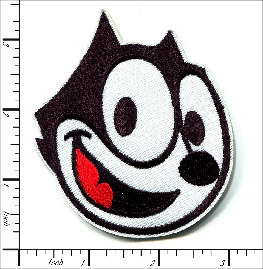 Felix the Cat Embroidered Iron On Patch – Classic Cartoon Face Patch