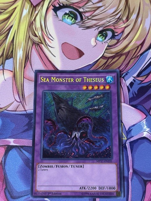 Yugioh 1x Sea Monster of Theseus Secret Rare MP17-EN231 2017 Mega-Tins 1st Ed NM