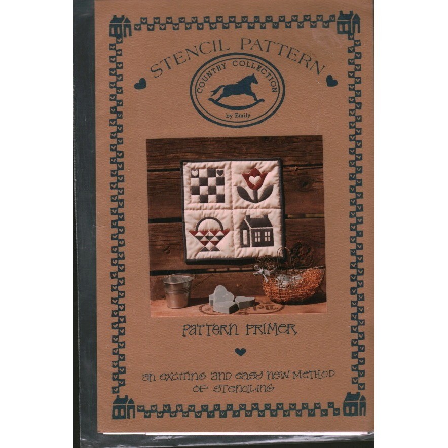 Vintage 1984 Emily Hyatt Country Collection Stencil Pattern Primer Booklet DIY