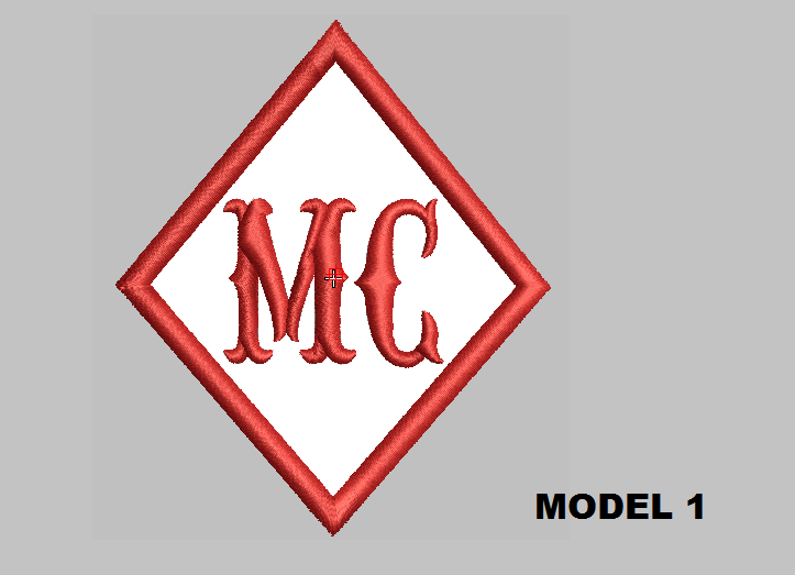 Custom Embroidery Diamond Embroidered MC PATCH, badge, tag sew on
