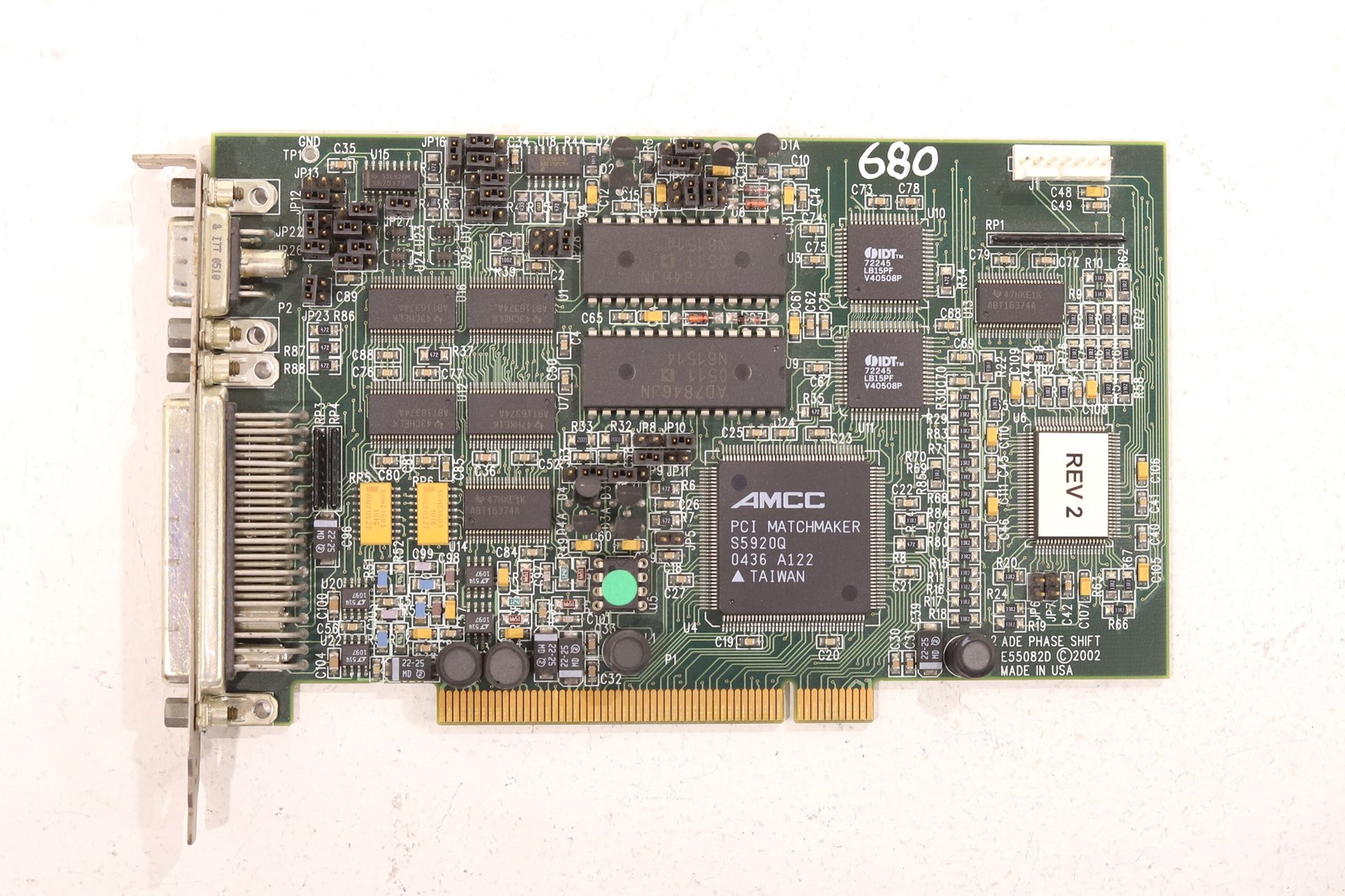 ADE Phase Shift Frame Grabber Image Capture PCB Card P/N: E55082D Tested Working