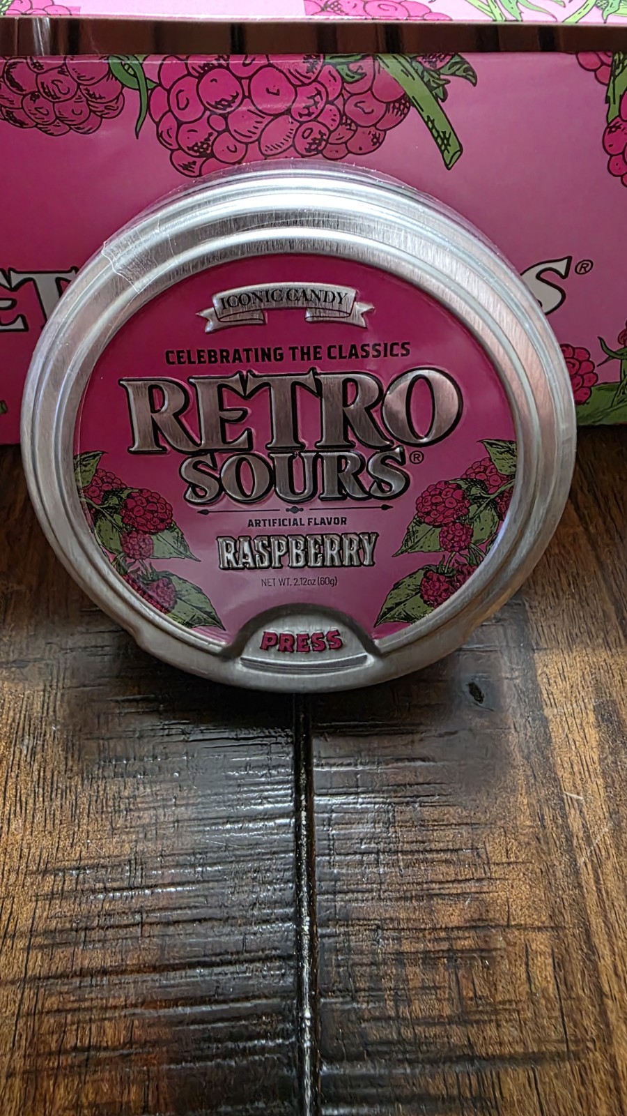 Retro Sours  Raspberry Hard Candy