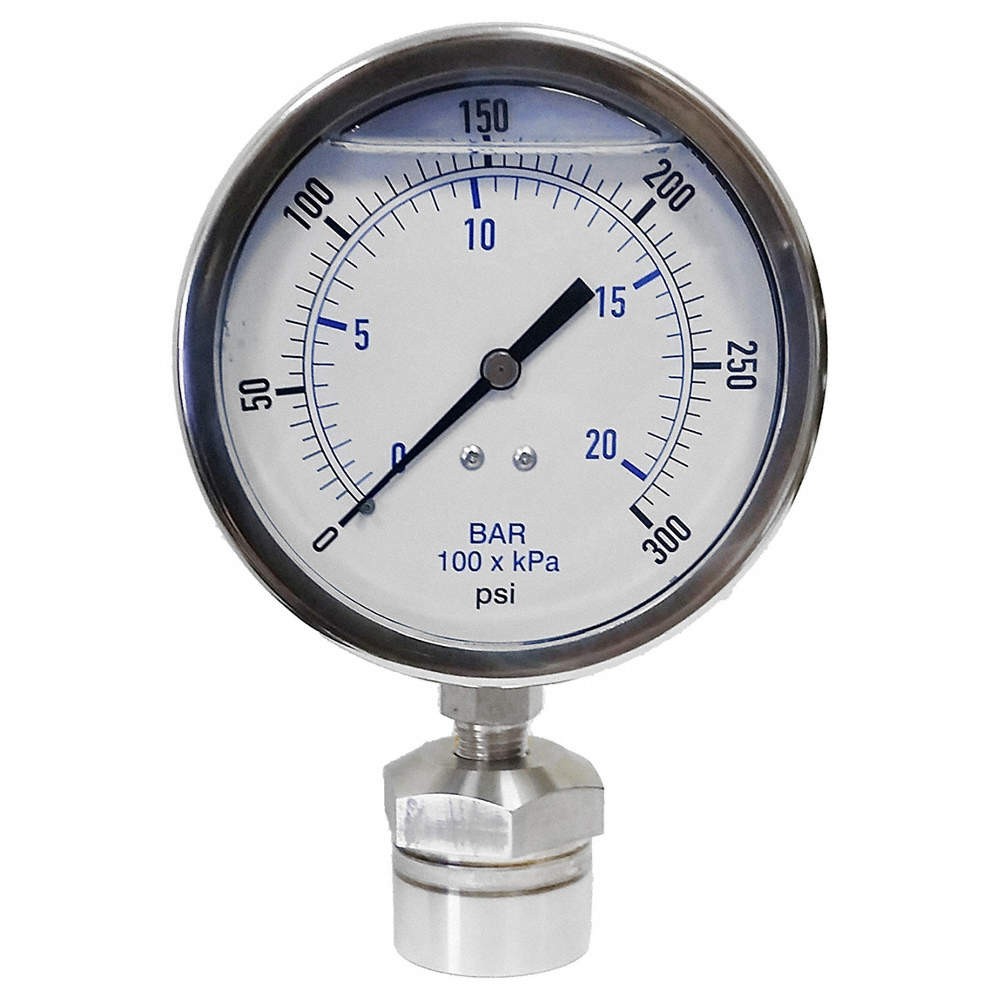 KODIAK CONTROLS KC301L40300/DSM3511 Pressure Gauge,30 to 0 Range 814M93