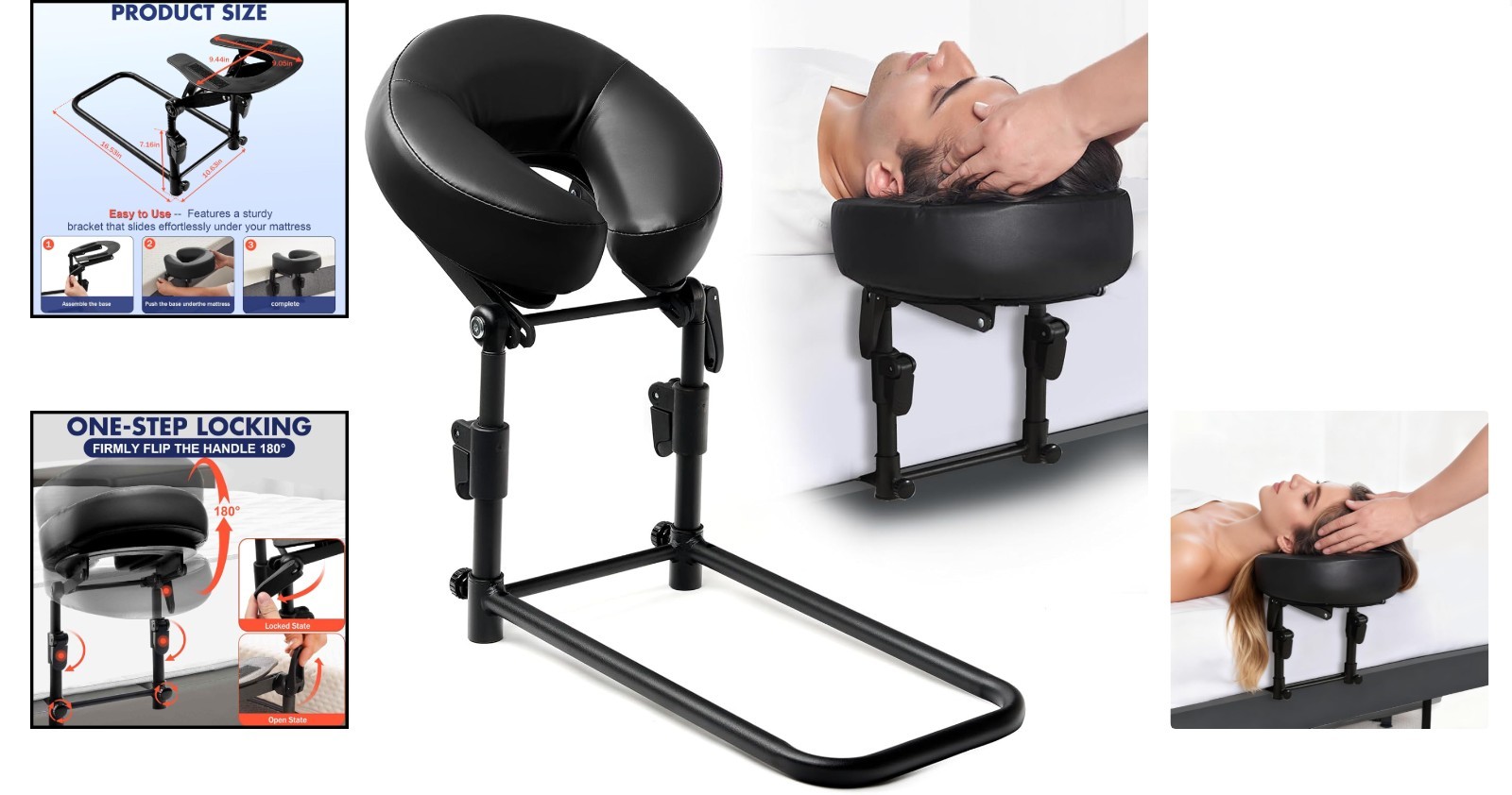 Adjustable Massage Headrest for Bed - Lightweight Face Cushion for Therapy