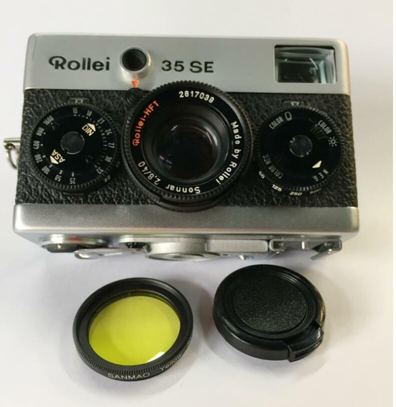 Yellow Panchromatic Filter Lens for Rollei 35S 35SE 40/2.8 with Cap