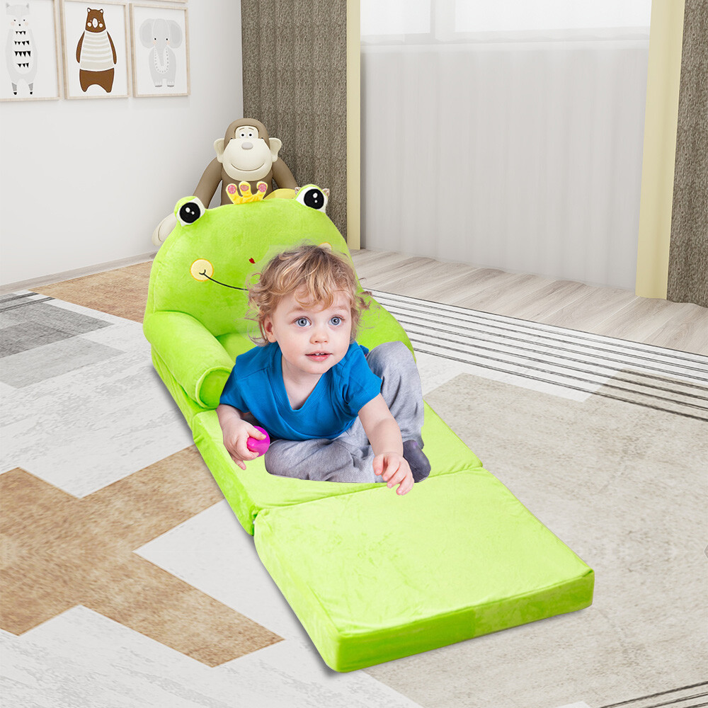 3 in 1 Kids Sofa Bed Foldable Toddler Chair Kid Couch for Playtime Naps & Travel