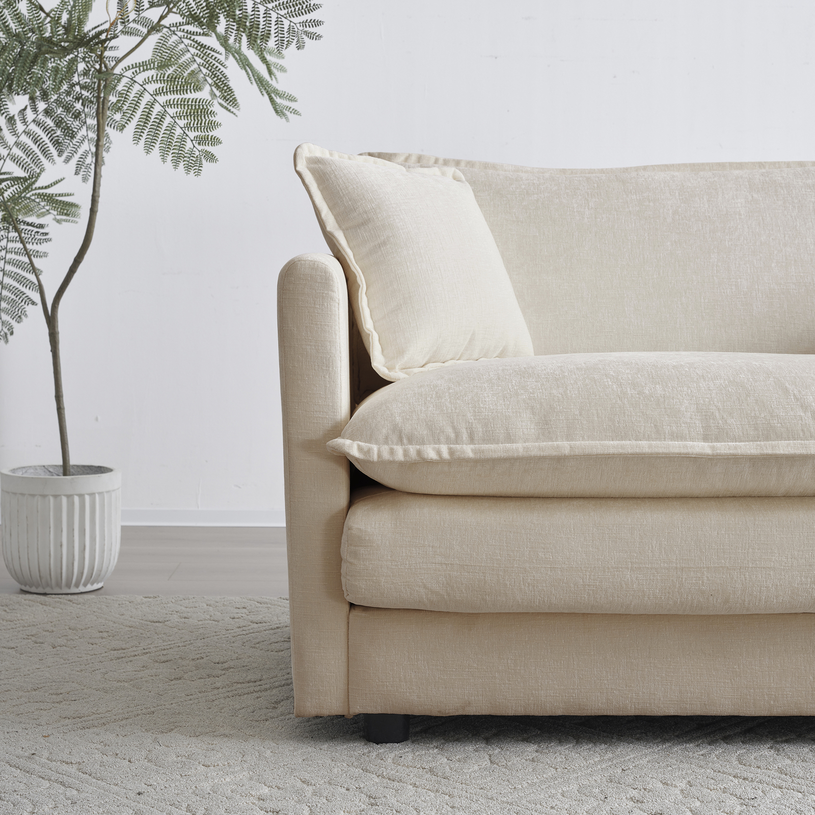 Free Combination Modular Sofa Free,4 Seater Sofa Comfy Chenille Fabric,Sectional