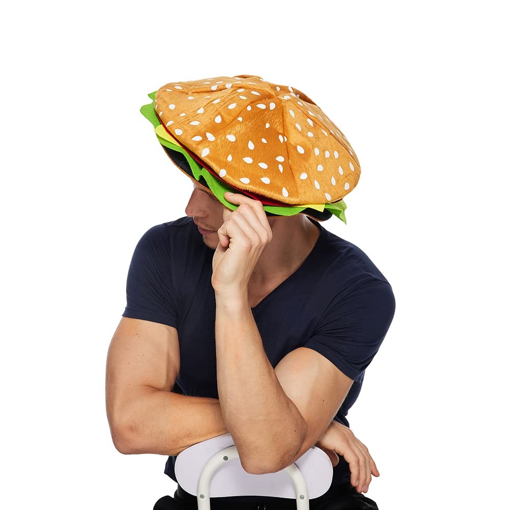 Adult Hamburger Hat Funny Food Party Costume Supplies