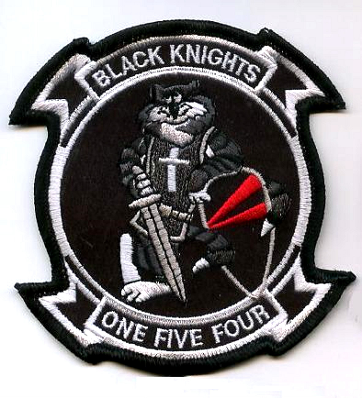 USN F14 TOMCAT TOP GUN FIGHTER Sqn Shoulder Sleeve Insignia VF-154 Black Knights
