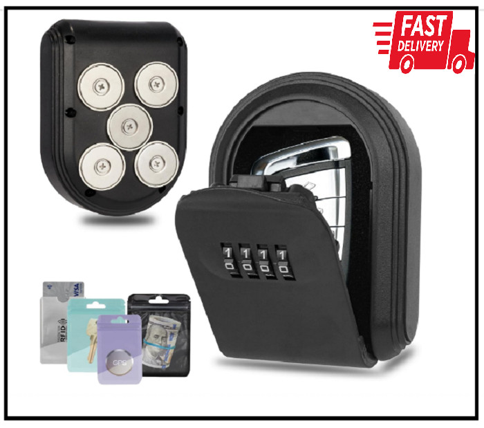 Magnetic Key Holder under Car,Hide a Key outside with Combination Lock Box,Reset