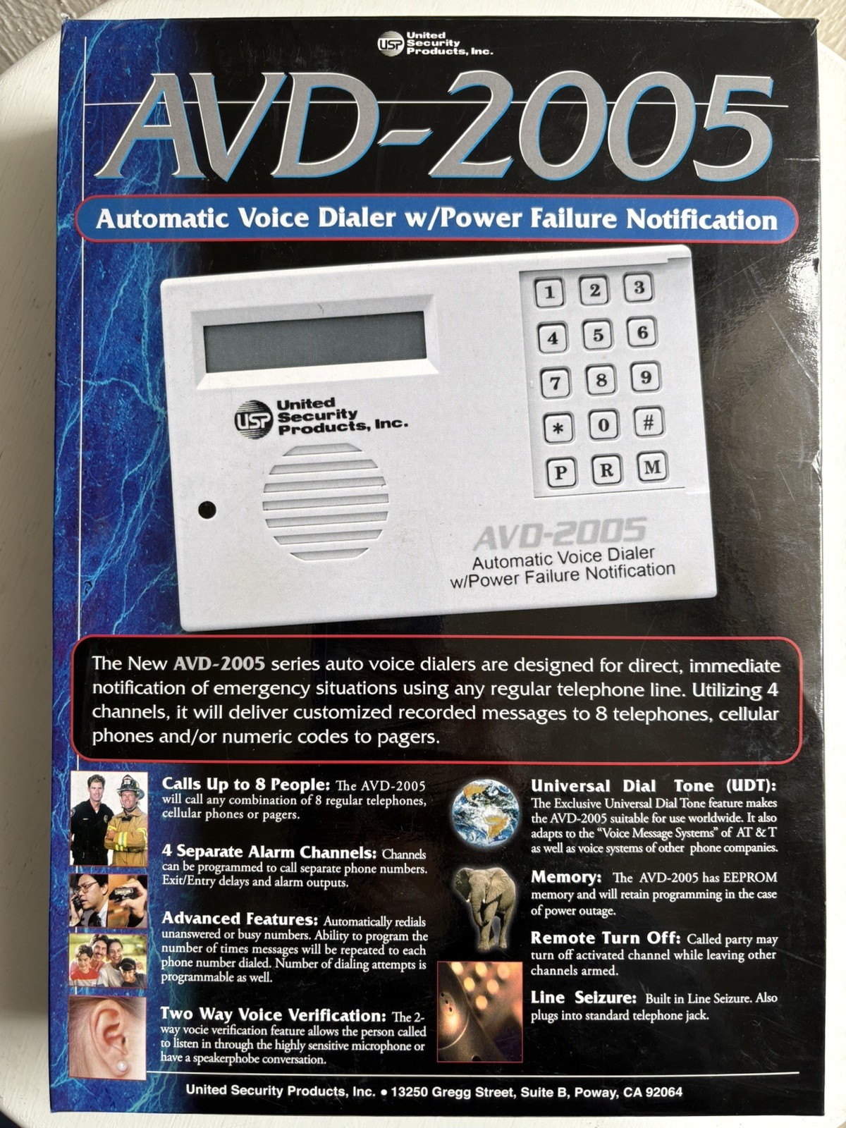 AVD 2005 Auto Voice Dialer w/ Power Failure Notification United Security Product