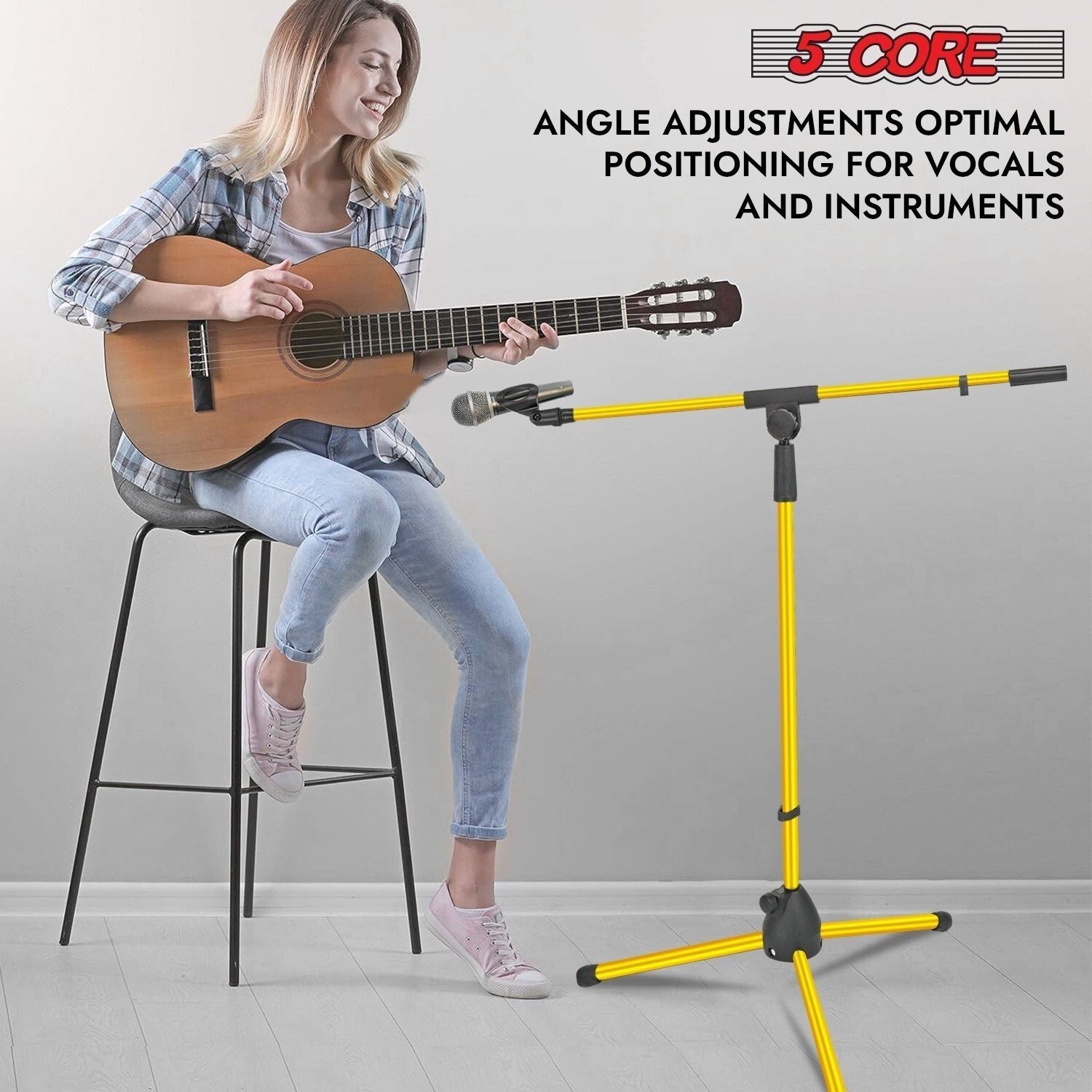 5Core Tripod Mic Stand 4Pcs Adjustable Holder Floor Microphone Boom Arm