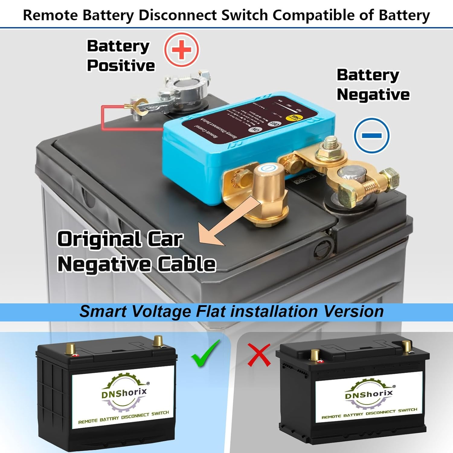 Remote Battery Disconnect Switch 12V, 240A, Upgrade Smart Voltage Car Kill Switc