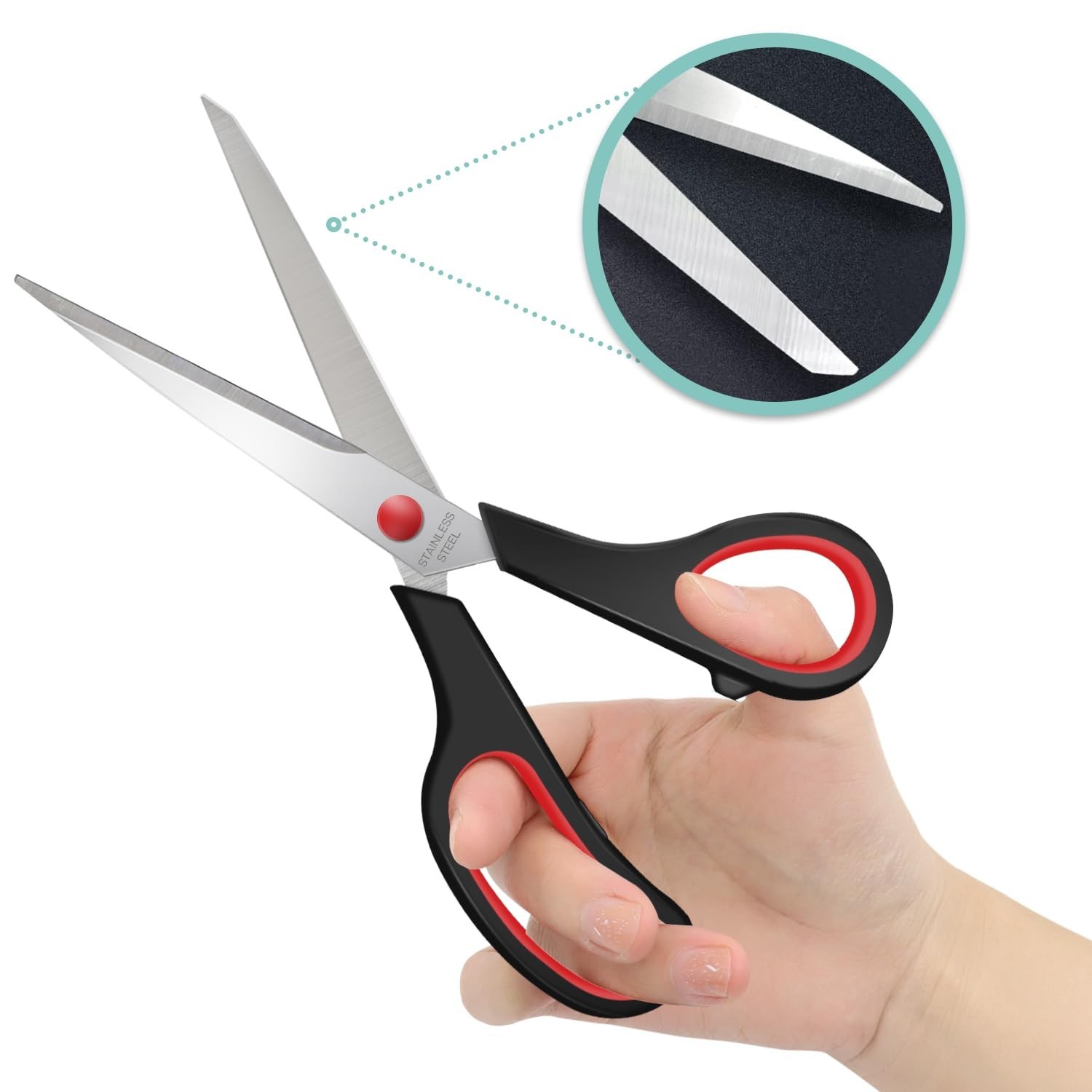 9 Packs 8" Sewing Craft Scissors Bulk,Multipurpose Heavy Duty Sharp Paper Sci...