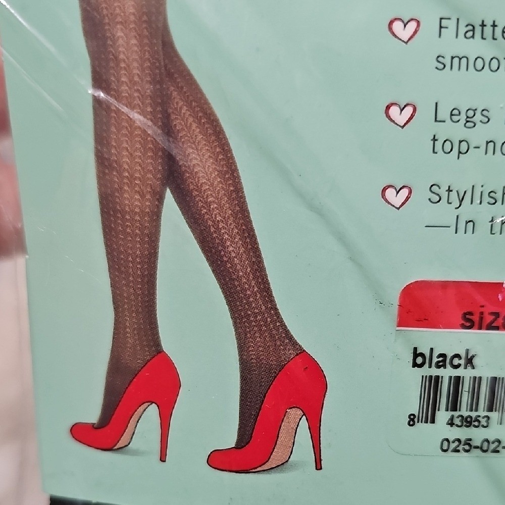 SPANX Black Textured Shaping Tights Size 1