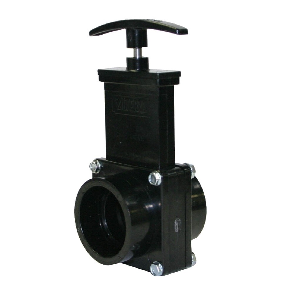 Valterra ABS Gate Valve w/Plastic Paddle & Handle, 1-1/2″ Slip x Slip Black 7101