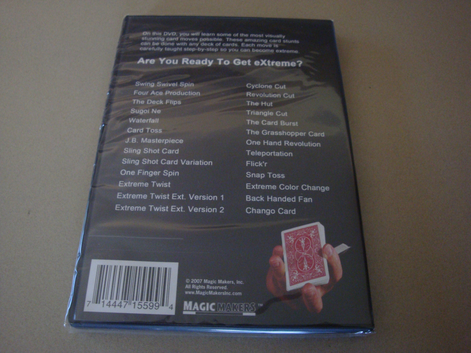 EXTREME CARD MOVES DVD VISUALLY STUNNING STEP-BY-STEP STUNTS MAGIC CARD TRICKS