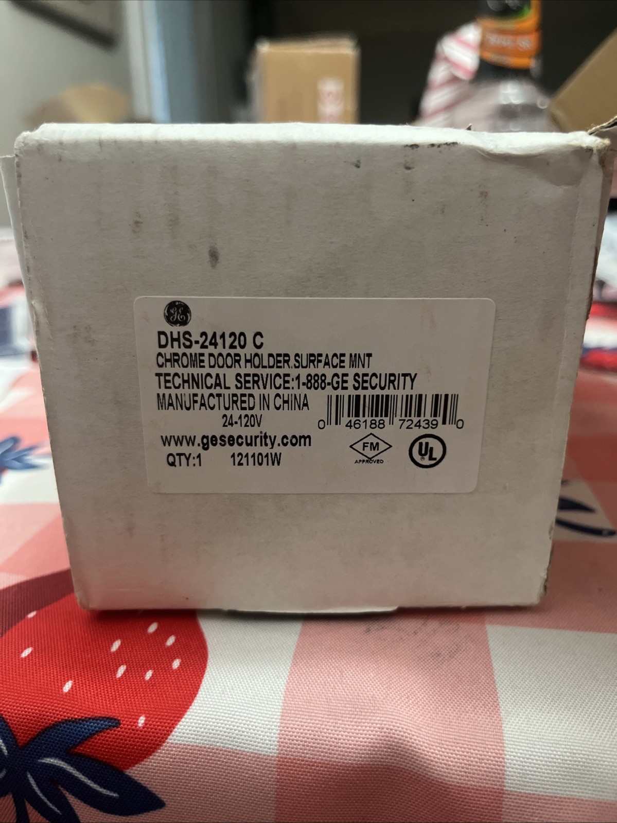 GE ESL DHS-24120 C FIRE ALARM DOOR HOLDER 24/120 VOLT CHROME FLUSH SURFACE MOUNT