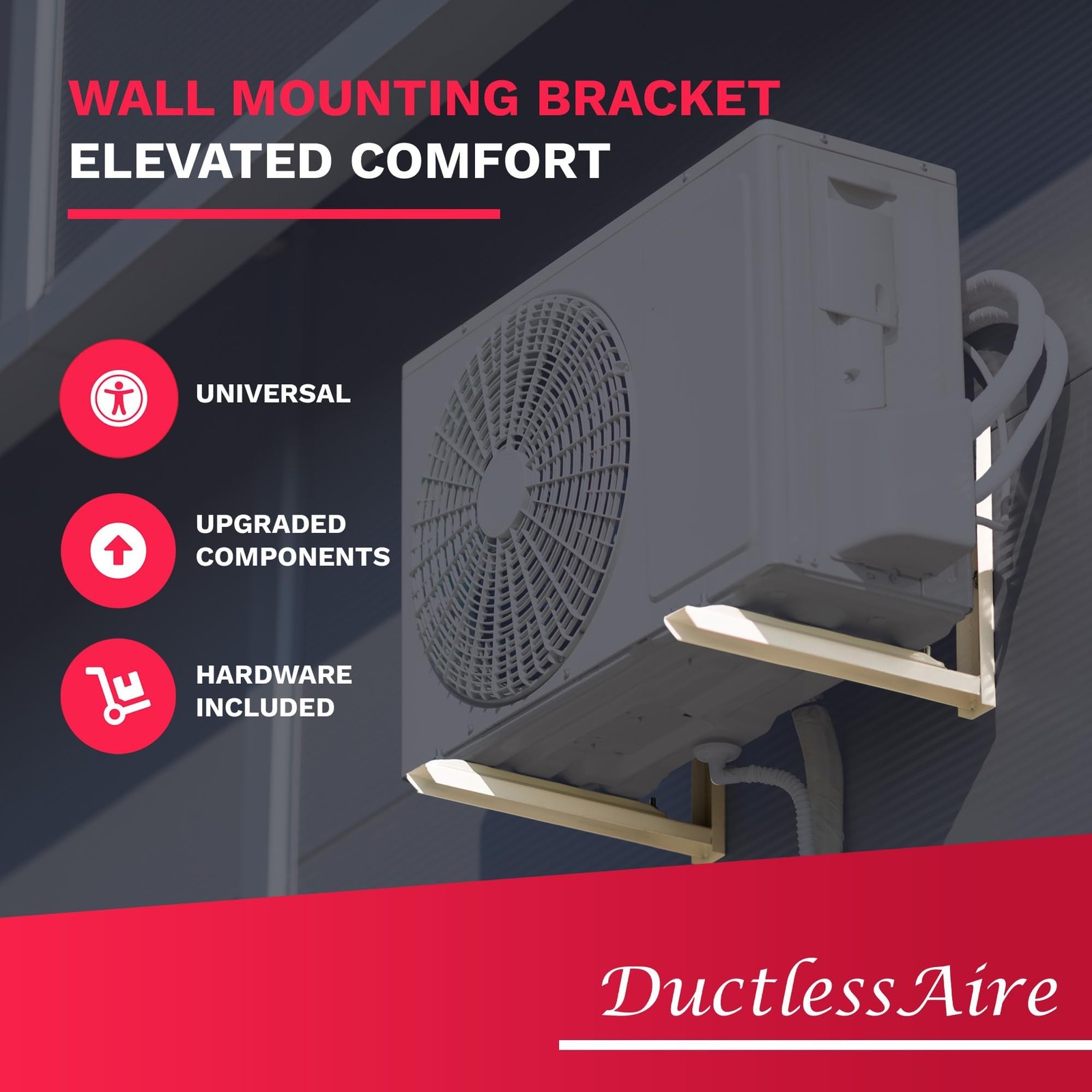 DuctlessAire Mini Split Outdoor Wall Mount Bracket HVAC AC Unit 9-36K BTU