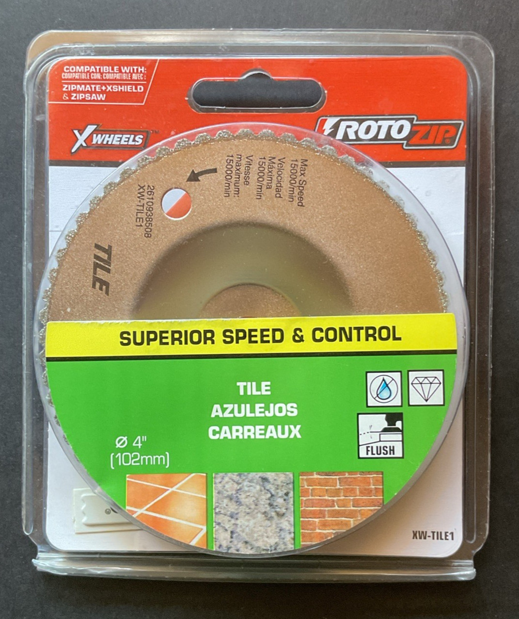Roto Zip 4" Cutting Wheel for Tile * Dry Diamond Wheel * NEW & SEALED