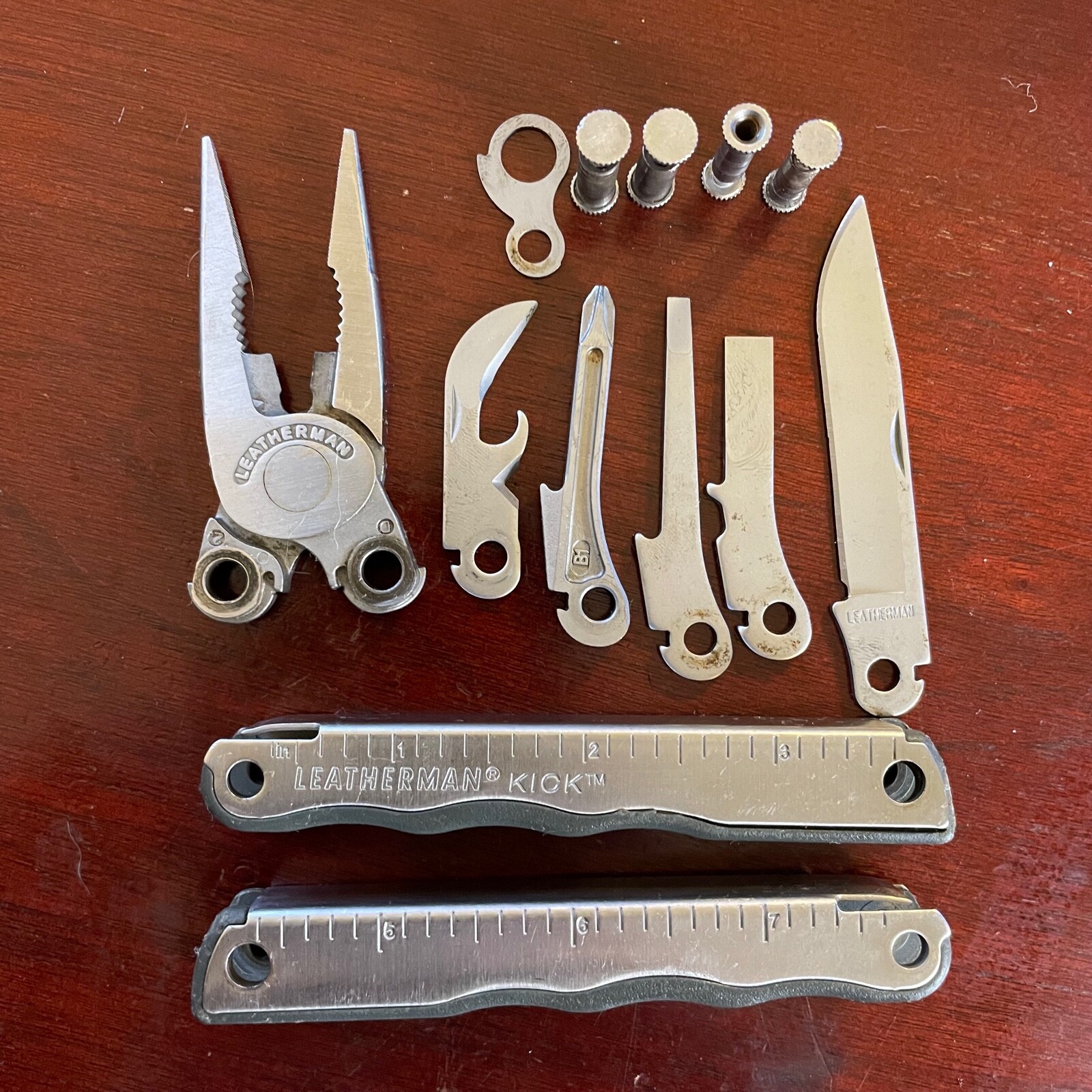 Parts from Stainless Leatherman Kick: One (1) Part for repairs or mods