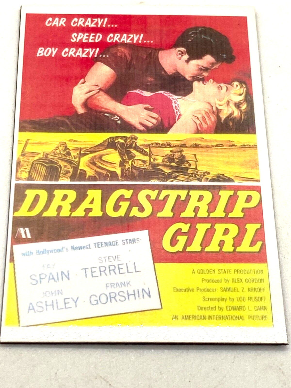 Dragstrip Girl Movie Poster FRIDGE MAGNET 2" x 3", Vintage