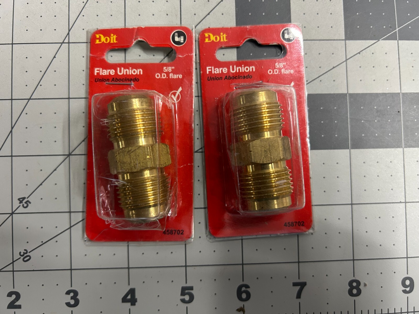 New 2-pack lot Do it Best 5/8" Brass Low Lead Male Flare Union 458702