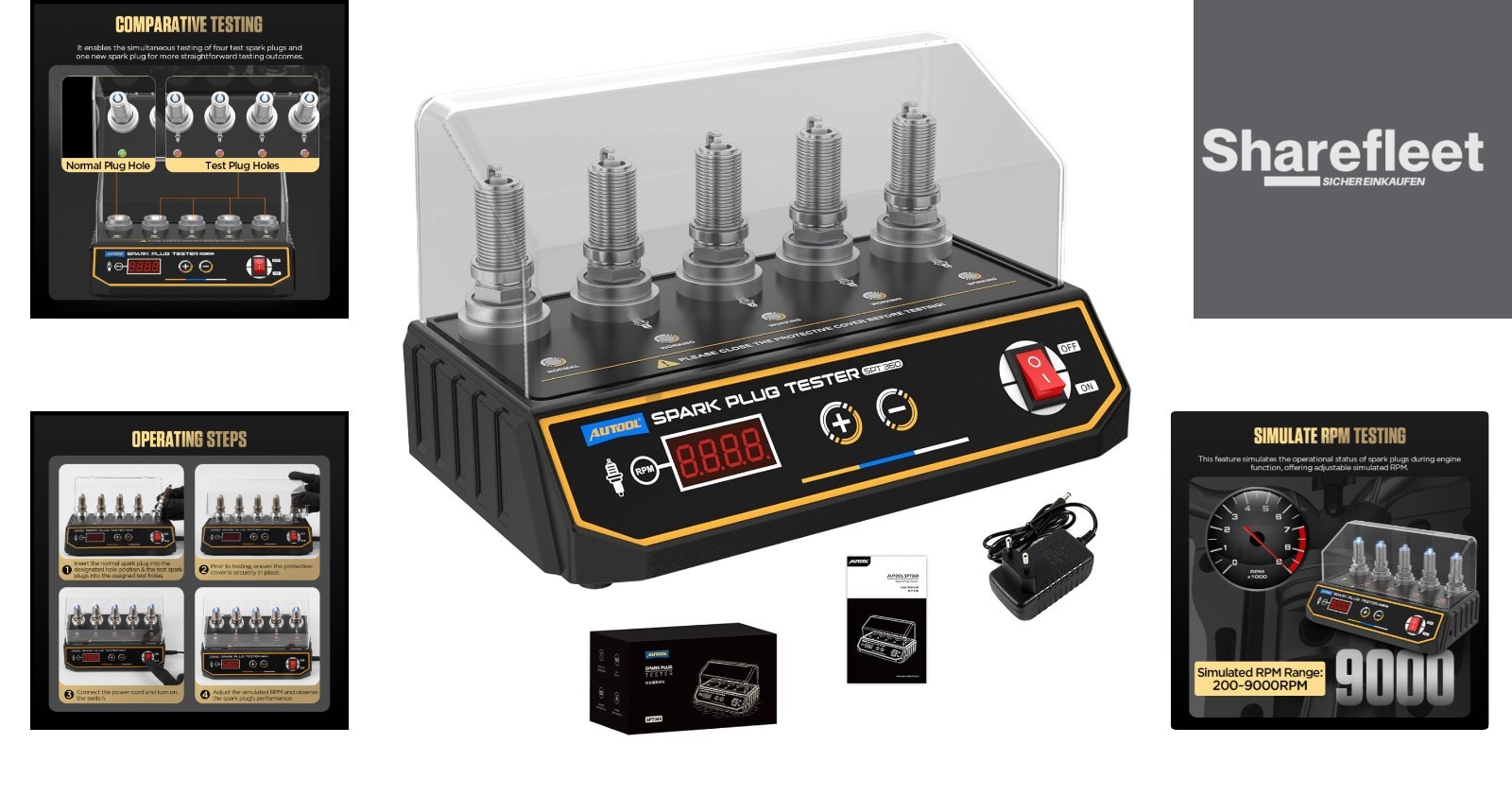 High Frequency Spark Plug Tester with 5 Adjustable Holes for Precise Testing