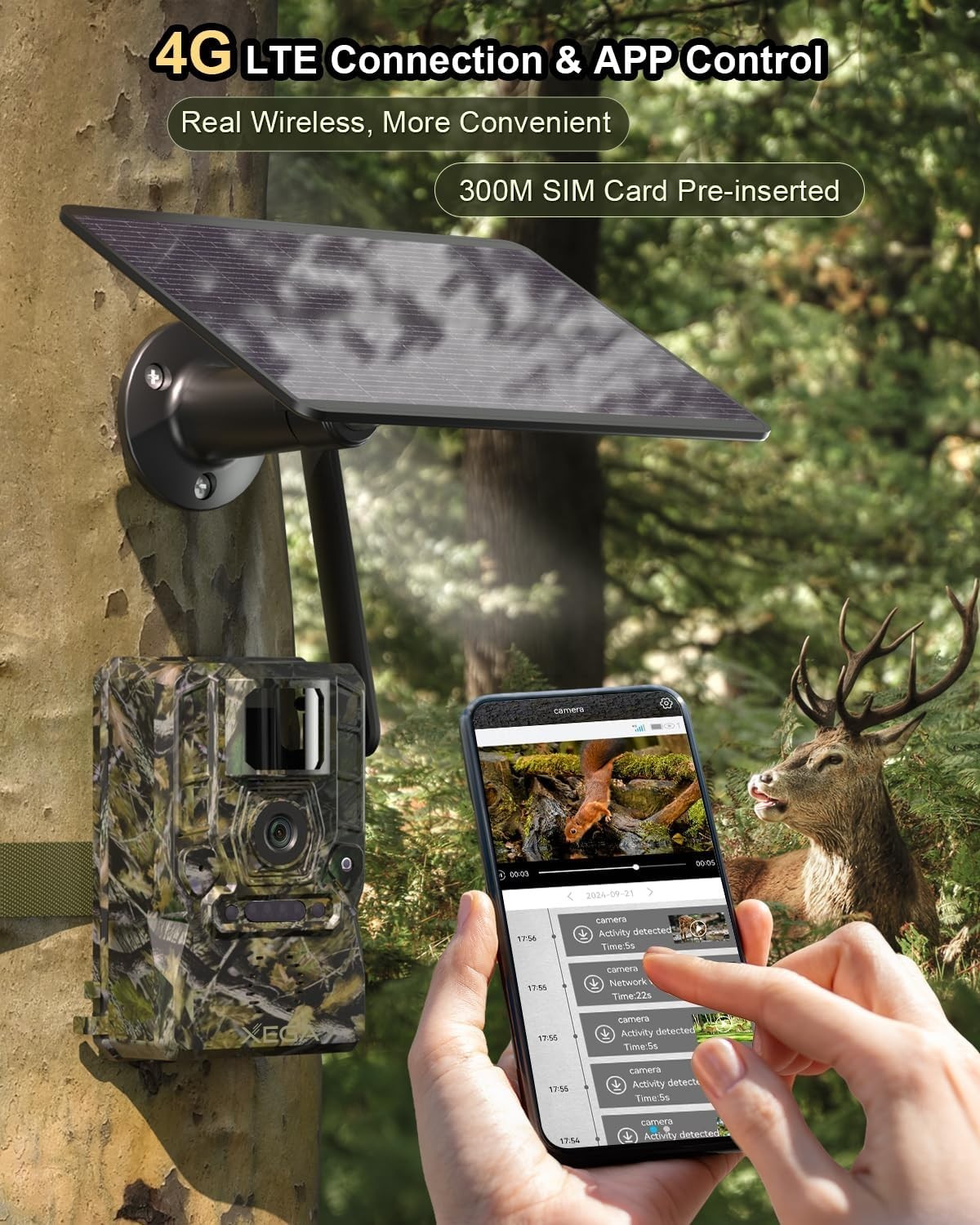 Multi-Functional 4G Solar Trail Camera - 2K Video & Motion Detection Alerts