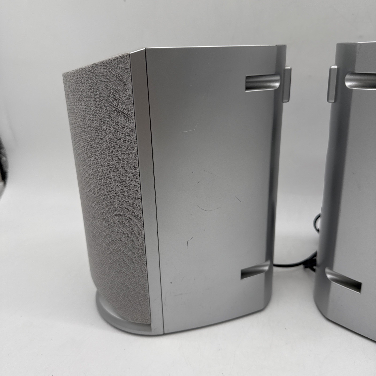 Coby CX-CD375 Speakers Pair 4 OHM Silver -- TESTED & Working
