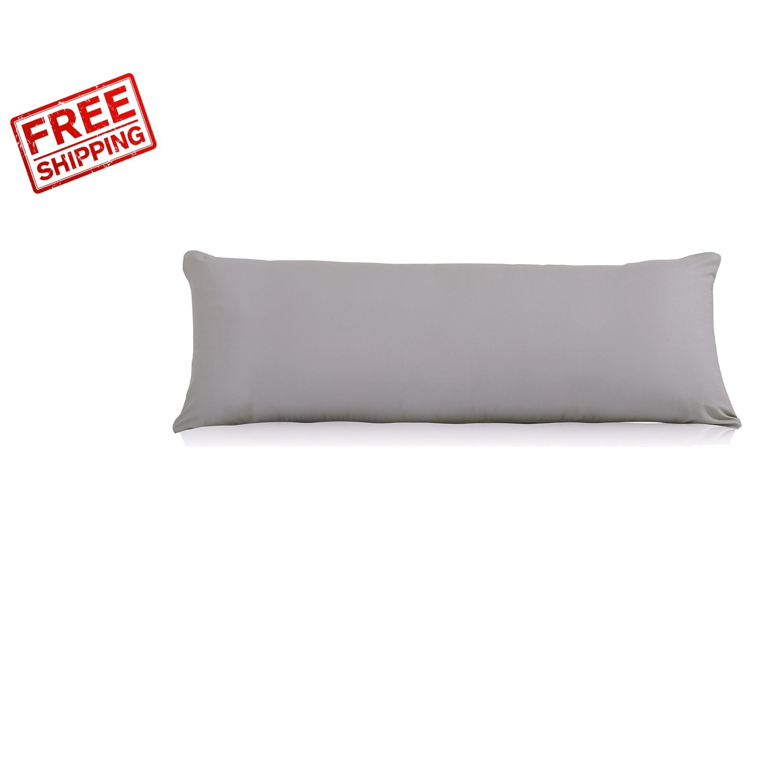 Classic Silver Grey Microfiber Pillow Cover 21"x54" - Zipper Closure for Ease