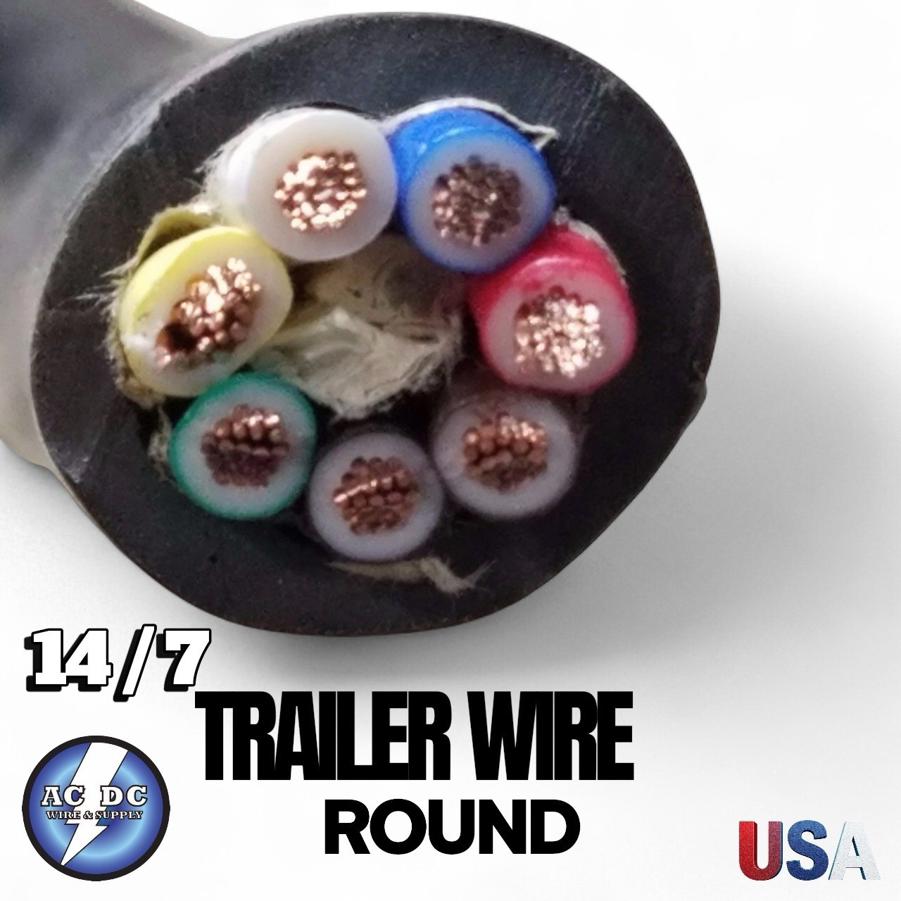 2000 feet 14 Gauge 7 Way Conductor Wire RV Trailer COPPER Cable Camper 14/7