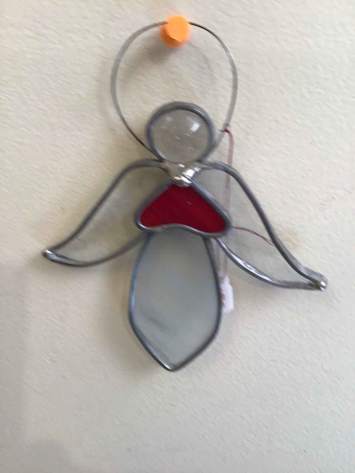 Stained Glass Angel - White & Red Sun catchers / Ornaments - OOAK - Handcrafted