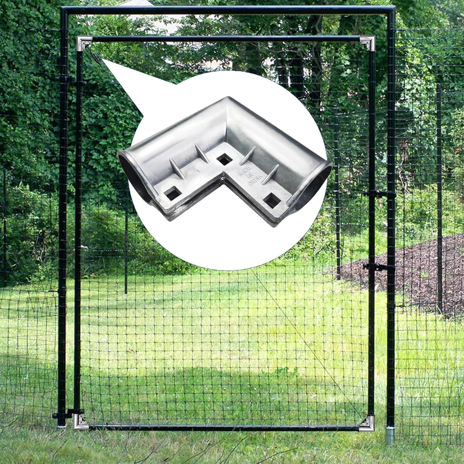 4pcs Aluminum Gate Corners Chain Link Fence Gate Elbows for 1-3/8" Diameter Pipe