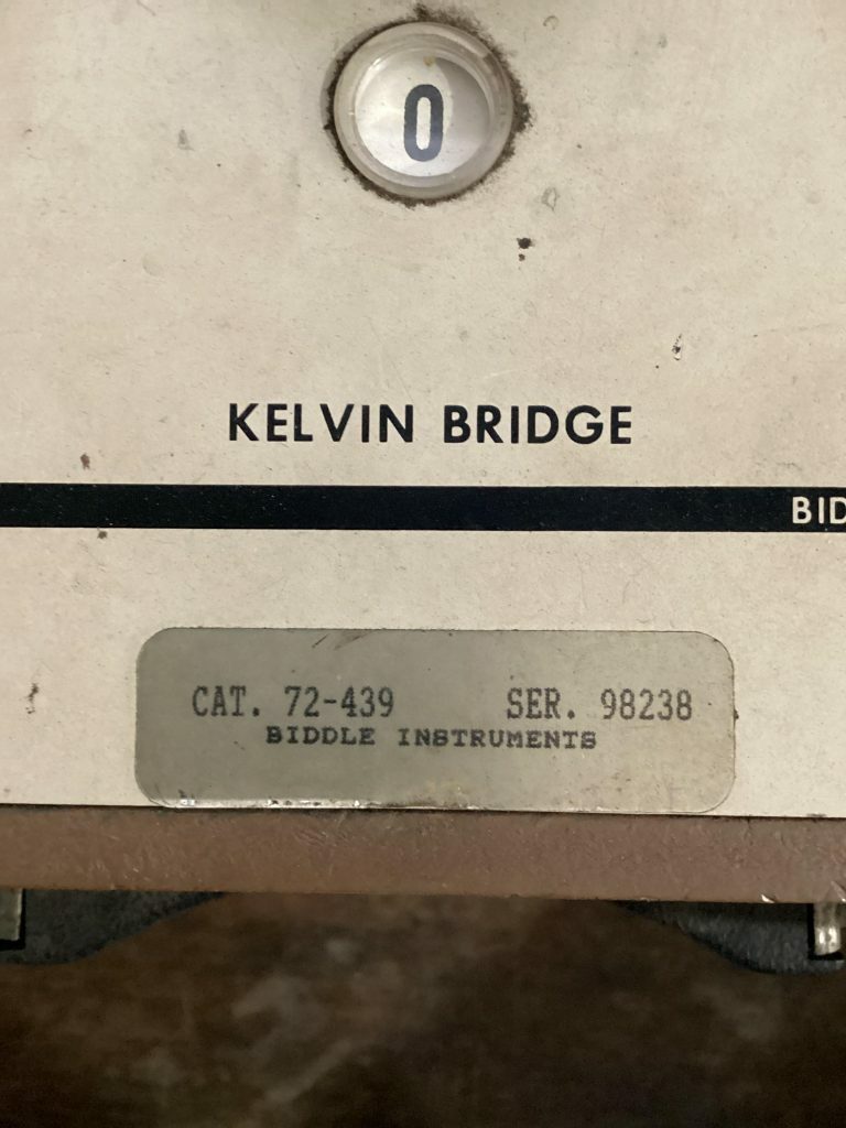 Biddle Instruments; 72-439 Direct Circuit Kelvin Bridge