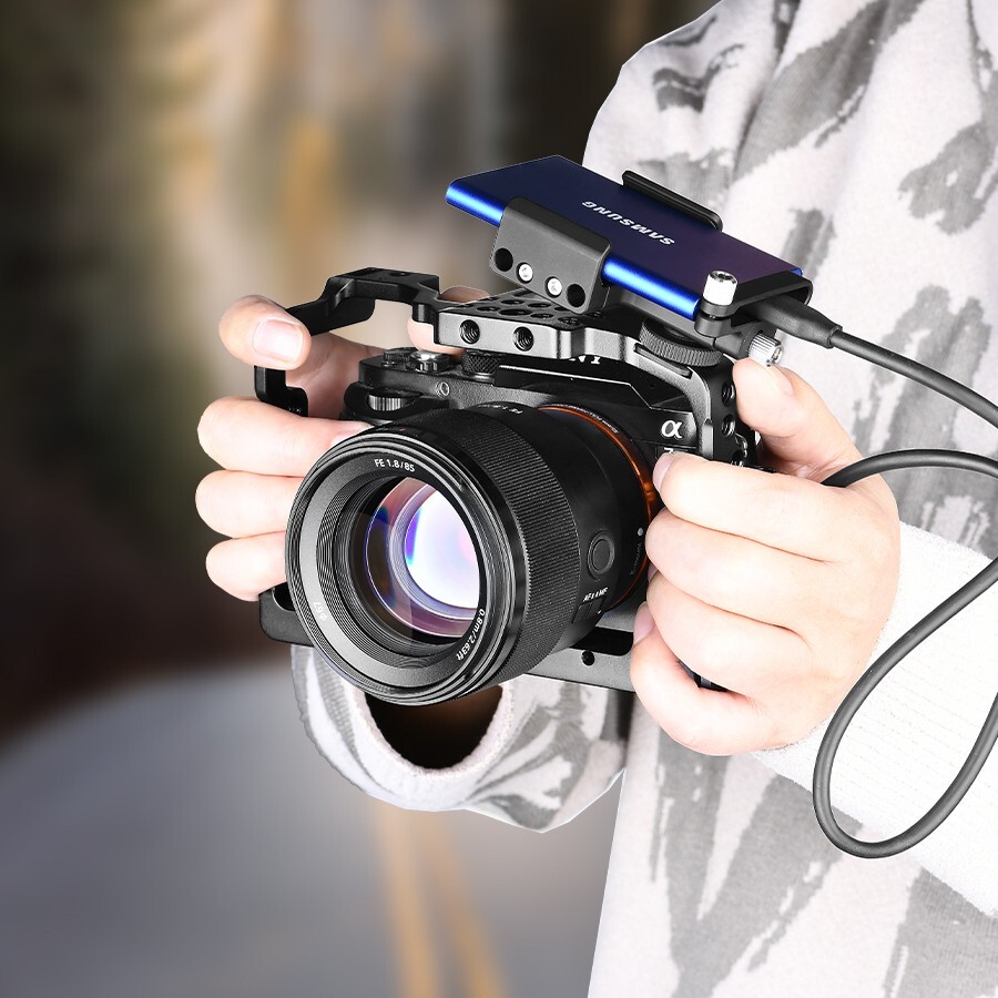 SUNWAYFOTO Mount Bracket Holder for Samsung T5 SSD,Compatible with Camera Cage